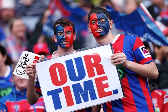 Newcastle fans ahead of kick-off.