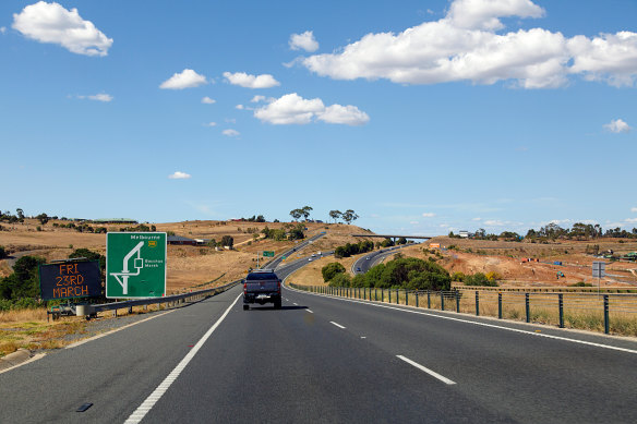 The Western Highway near Bacchus Marsh, Victoria.