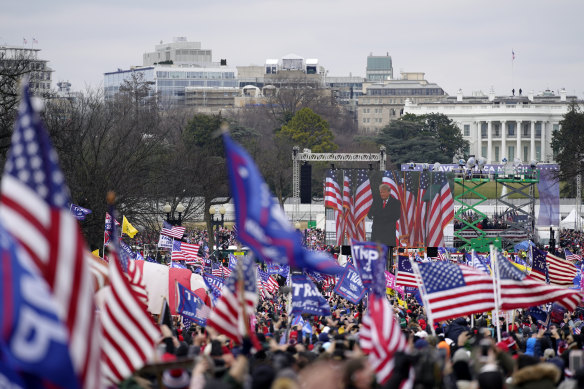 Trump supporters participated in a rally on January 6 befoer storming the Capitol.