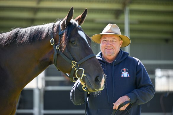 Tony McEvoy, pictured with Veight, who Jamie Kah will ride in the Coolmore Stud Stakes.