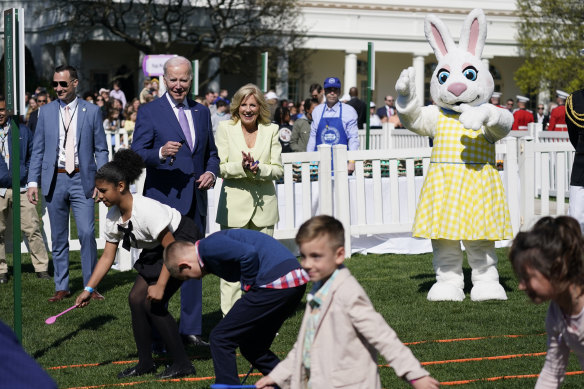 Many more Easter Egg Rolls: President Joe Biden and first lady Jill Biden participate in the 2023 White House event on Monday.
