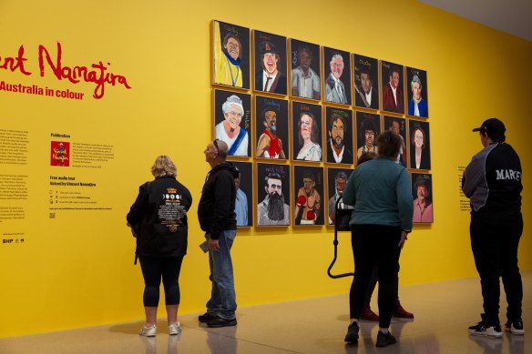 The “Australia in Colour” exhibition including a Vincent Namatjira painting of Gina Rinehart.