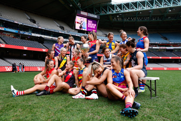 AFLW stars gather for the season launch.