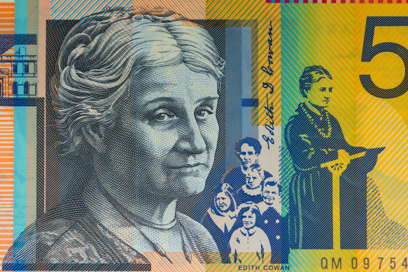 Edith Cowan pictured on the $50 note,