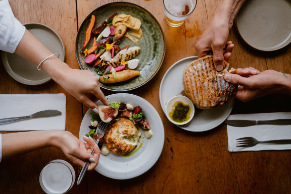 A selection of dishes at Mapleton Public House.