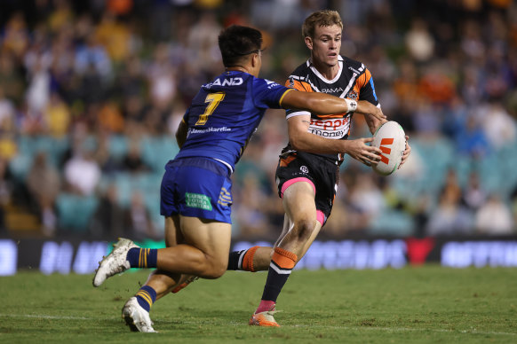 Wests Tigers five-eighth Lachlan Galvin.