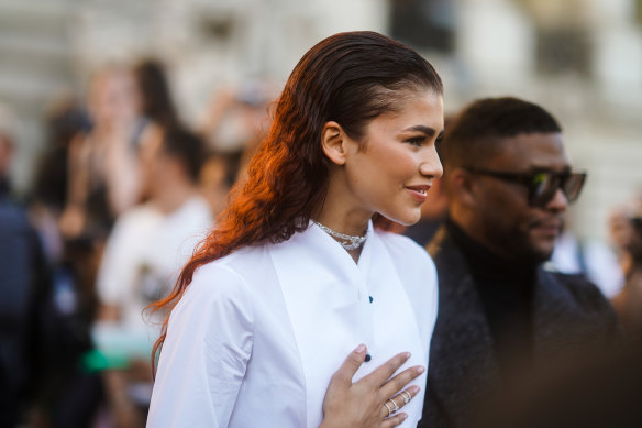 Chocolate cherry tones on Zendaya.