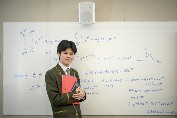 Alex Chieng is studying specialist mathematics at Trinity Grammar School, one of the most highly scaled subjects in VCE.