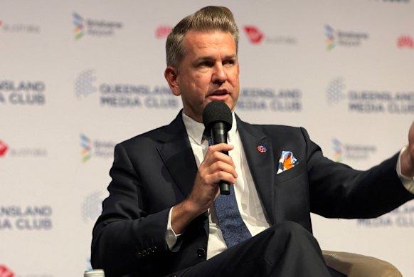 Jarrod Bleijie at the Queensland Media Club on Wednesday.
