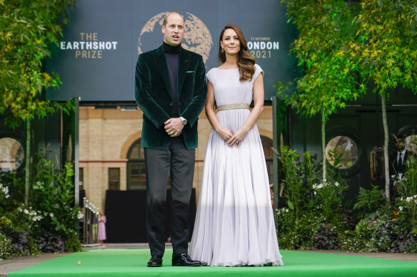 The Duke and Duchess of Cambridge attend the Earthshot Prize 2021 at Alexandra Palace. The Duchess of Cambridge first wore the Alexander McQueen dress in 2011.