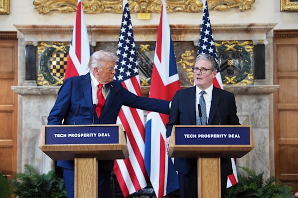 US President Donald Trump and British Prime Minister Keir Starmer in happier times.