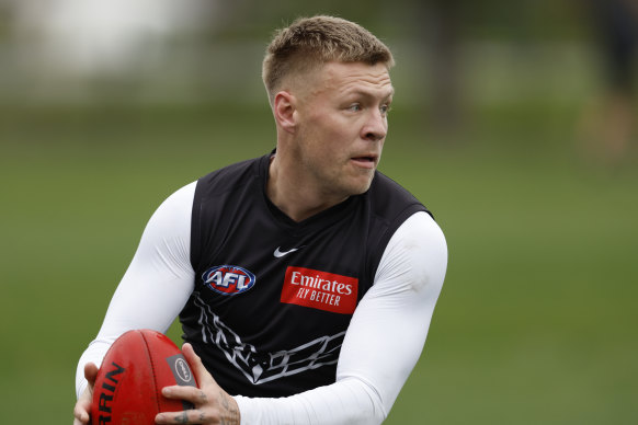 Jordan De Goey is battling illness ahead of the clash with Port Adelaide.
