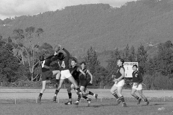 An archival image of the Young Chinese League team in action.