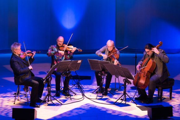 Kronos Quartet (left to right): David Harrington, violin; John Sherba, violin; Hank Dutt, viola; Paul Wiancko, cello.