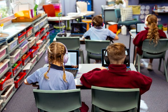 Students sit the NAPLAN exam in 2024.