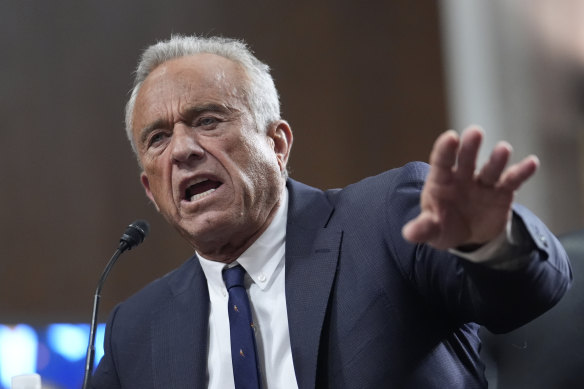 Robert F. Kennedy Jr appears before the Senate Finance Committee on Wednesday for his confirmation hearing as health secretary.