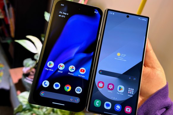 The Pixel 9 Pro Fold and Galaxy Z Fold6, when folded.