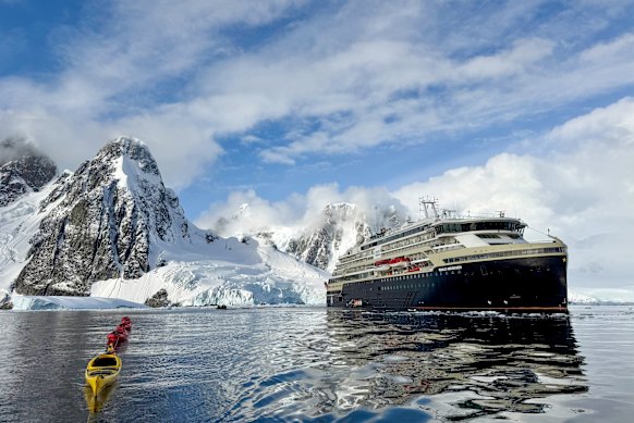 Choose your vessel: the Roald Amundsen, or a sea kayak?