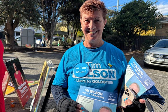 Tim Wilson’s mum, Linda Morris, has been scrutineering for him.