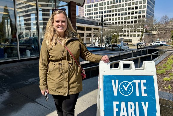 Wisconsin voter Anna Miller, 30, says the environment has been tense since Donald Trump’s election victory in November.