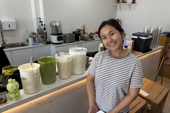 Cloud Brew cafe owner Hong Heng hopes the metro opening will boost business spending. 