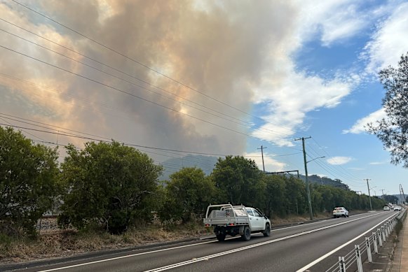 Fire in Koolewong on Saturday afternoon.