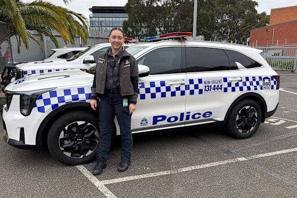 Regent Calisthenic College team member Sophie Day, pictured at her day job is a police custody officer.
