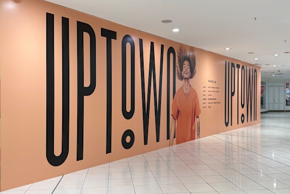 Boarded up shopfronts in the Uptown centre.