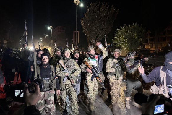Armed rebels in Homs, before their march on Damascus.