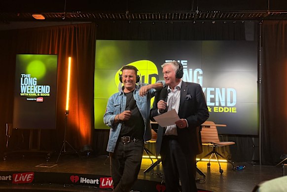 Karl Stefanovic and Eddie McGuire were scheduled to present their radio show together on Friday.