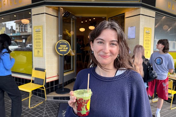 Grace Lagan outside the Haberfield cafe Happyfield, which was named Cafe of the Year in the 2024 Good Food Guide. 