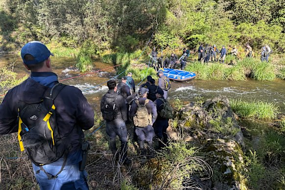 Police search the bushland surrounding Mount Buffalo.