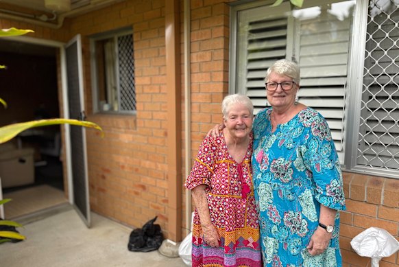 Kathy (left) and Deb Graham (right)  at their block of units on Brisbane’s southside.