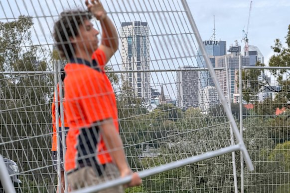Save Victoria Park accused GIICA of intimidation after it erected fences as it began its media conference.