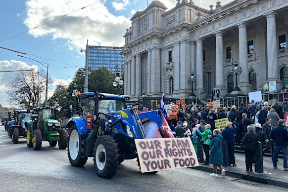 The scenes at the Victorian parliament on Thursday.