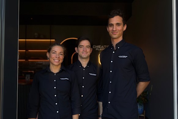Cheatcode Playground founders Renee and Lachy Huddy, and Client Flow Director Travis Wesley. 