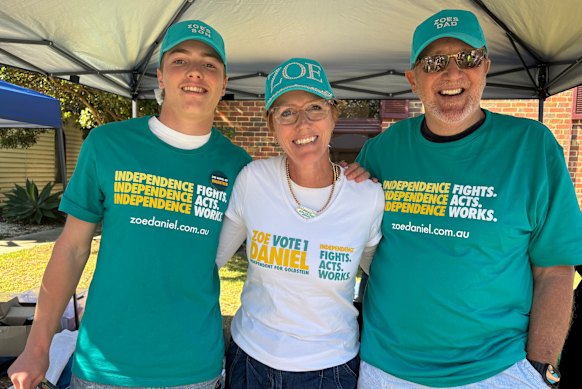 Goldstein MP Zoe Daniel with her dad and son.