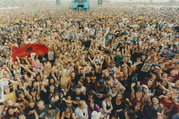 Crowds wait for the world’s biggest band to take to the stage. 