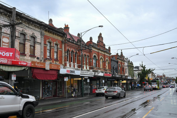 Glenferrie Road on a rainy Wednesday this week.