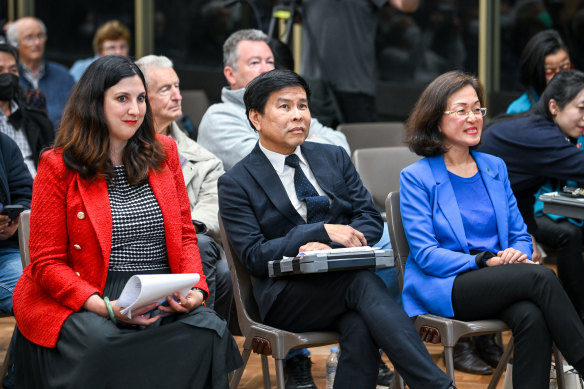 Chisholm candidates Carina Garland (left), Wayne Tseng and Gladys Liu.