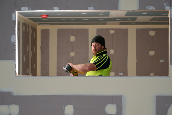 Builder Mark Menegatti at a site in Brooklyn on Friday.