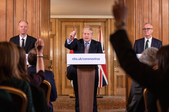 Britain’s Boris Johnson urges the public to avoid all "non-essential" contact with other people.