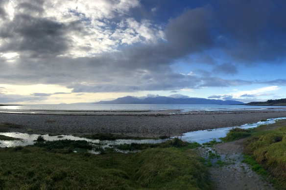 The Isle of Arran from Scalpsie Bay, Bute, Scotland.