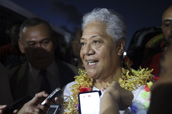 Samoa’s Prime Minister-elect Fiame Naomi Mata’afa.