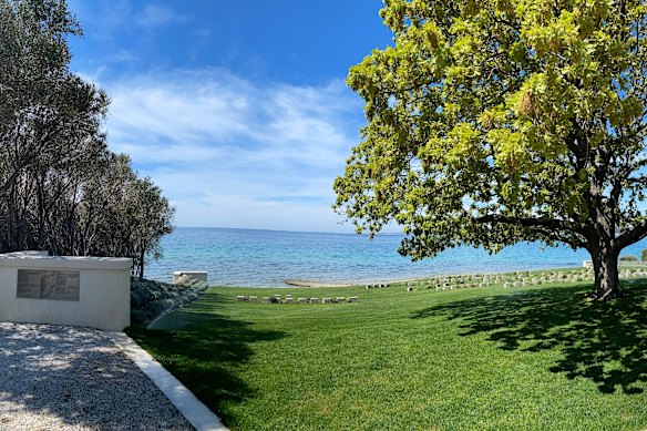 The Ari Burnu Cemetery on the Gallipoli Peninsula, where the Dawn Service was held until 2000.