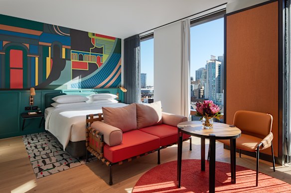 Bright and welcoming … a Deluxe city-view room.