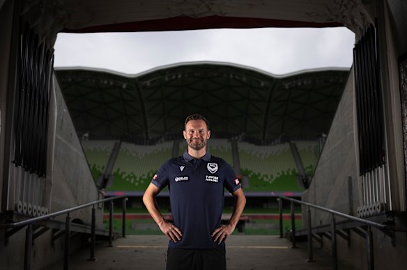 La estrella de Melbourne Victory, Juan Mata, en AAMI Park.
