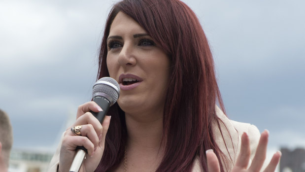 Jayda Fransen, 31, of the British First party, gained widespread attention after a message she posted online was retweeted by US President Donald Trump.
