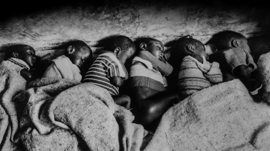 Children in a refugee camp in the Democratic Republic of the Congo (formerly Zaire) 1994, at the time of the Rwandan genocide.
