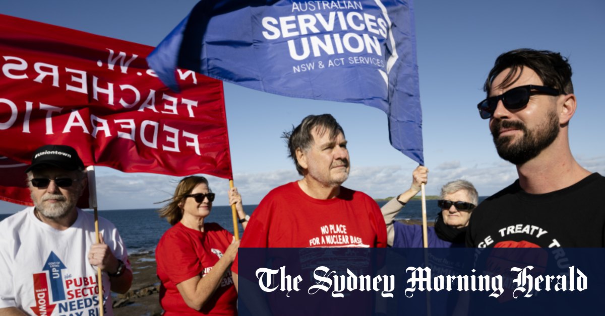 Unions to march against nuclear subs, citing health risks over jobs